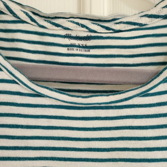 Madewell Women's Green and White 100% Cotton Striped Pocket Muscle Tank Size XXS - Picture 3 of 6